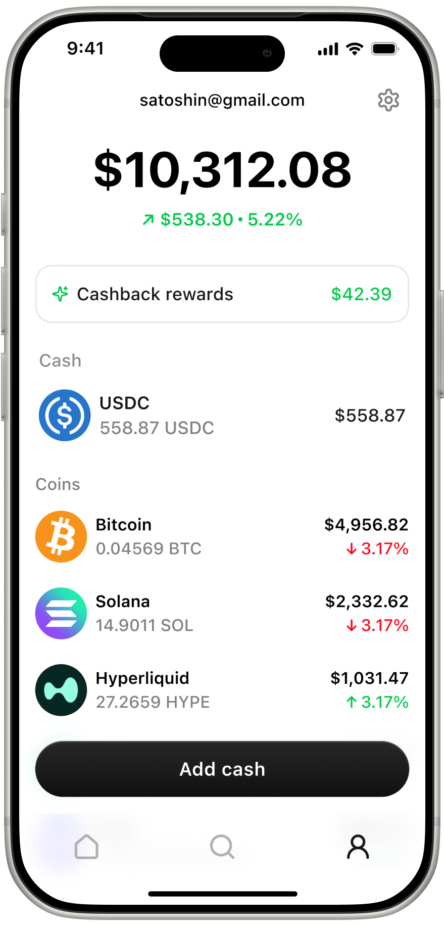 Mobile app screen